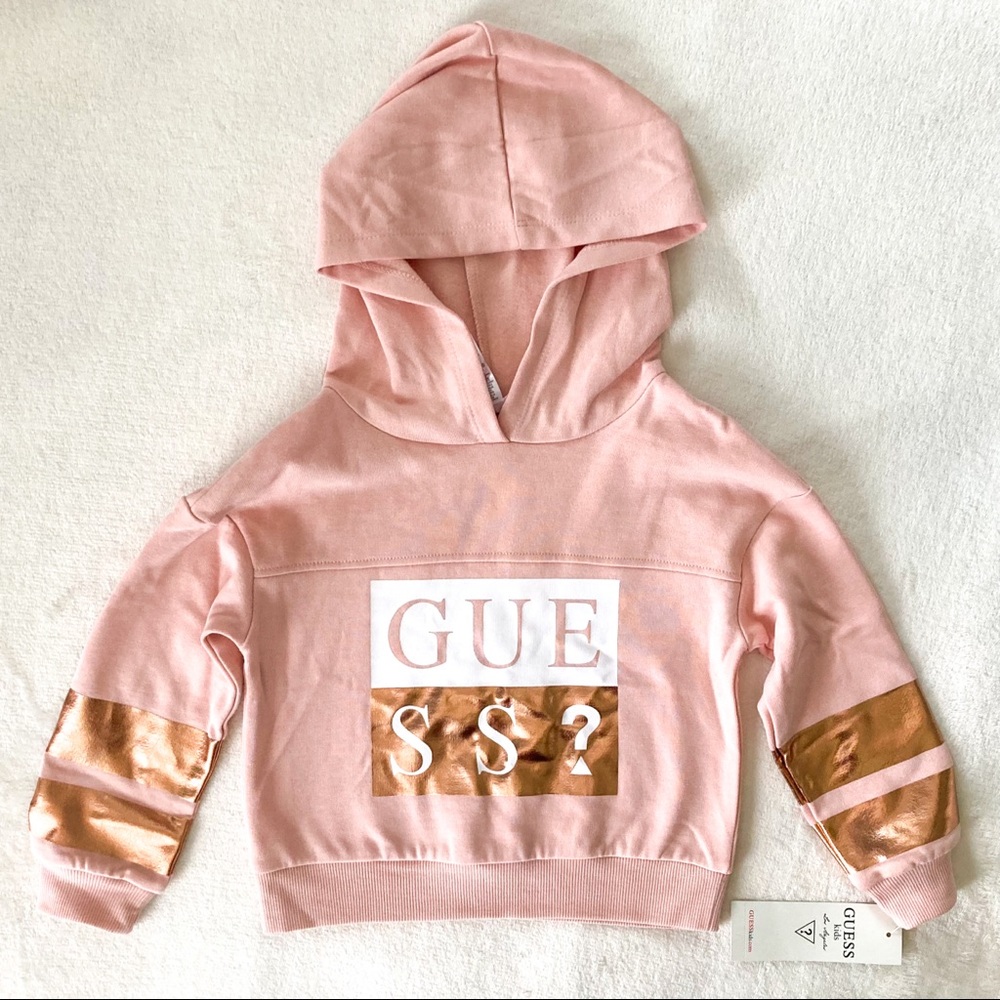 Guess Kids Light Pink Rose Gold Hoodie